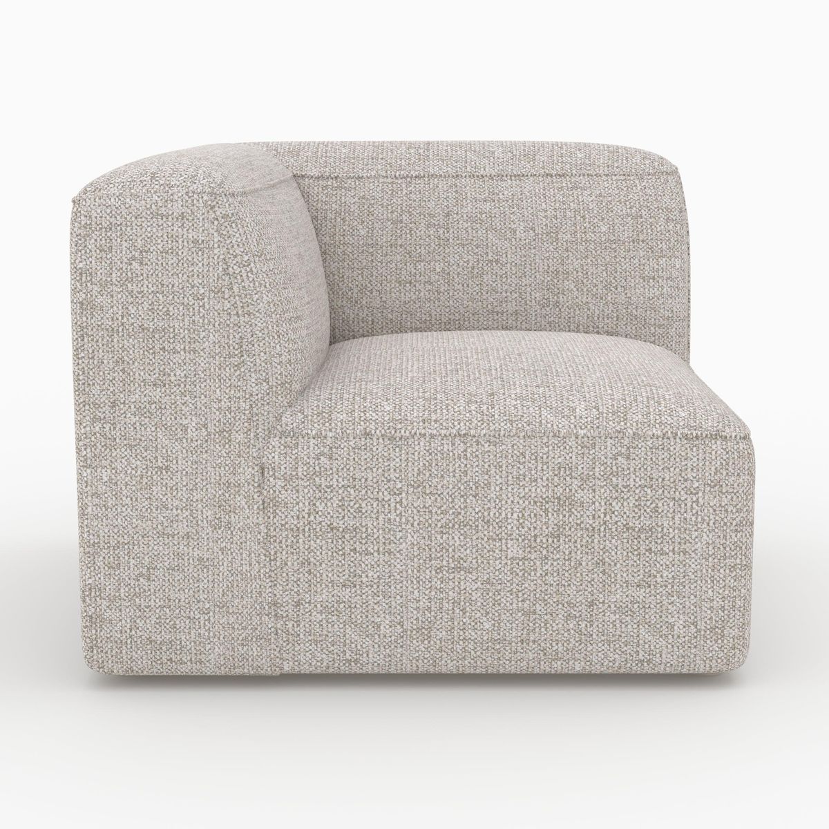 Rendez vous déco Canapé modulable en tissu beige 3 places avec pouf-Hestia