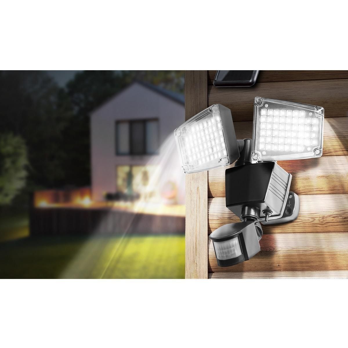 Projecteur solaire 2 têtes LED