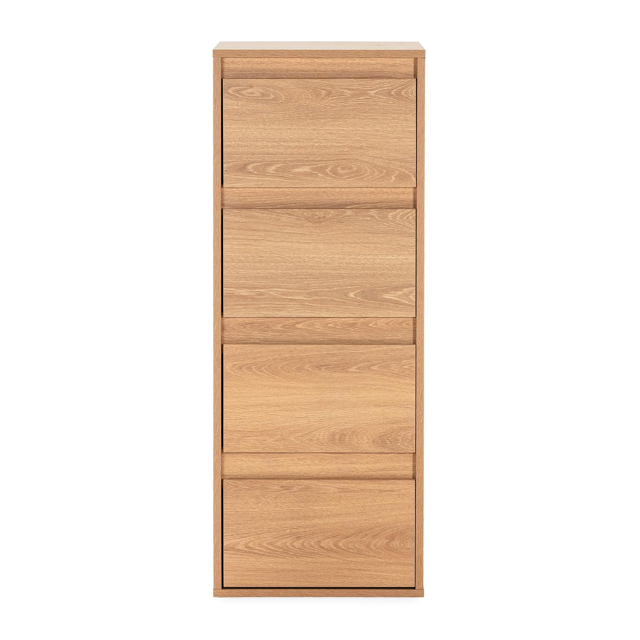 Voir la diapositive 4 : VS VENTA-STOCK Commode haute Tori 4 tiroirs effet Chêne