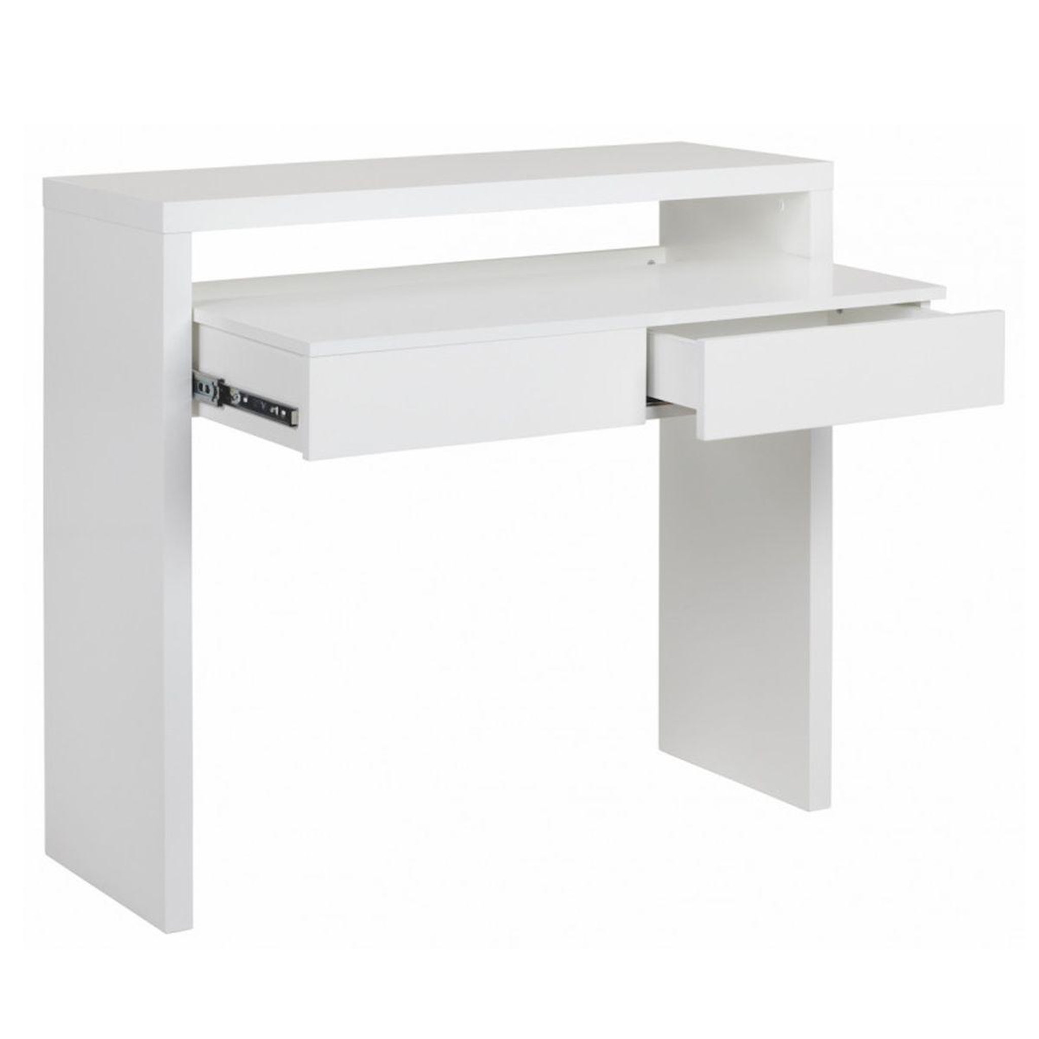 Voir la diapositive 4 : Paris Prix Bureau extensible 1 tiroir  azort  100cm blanc