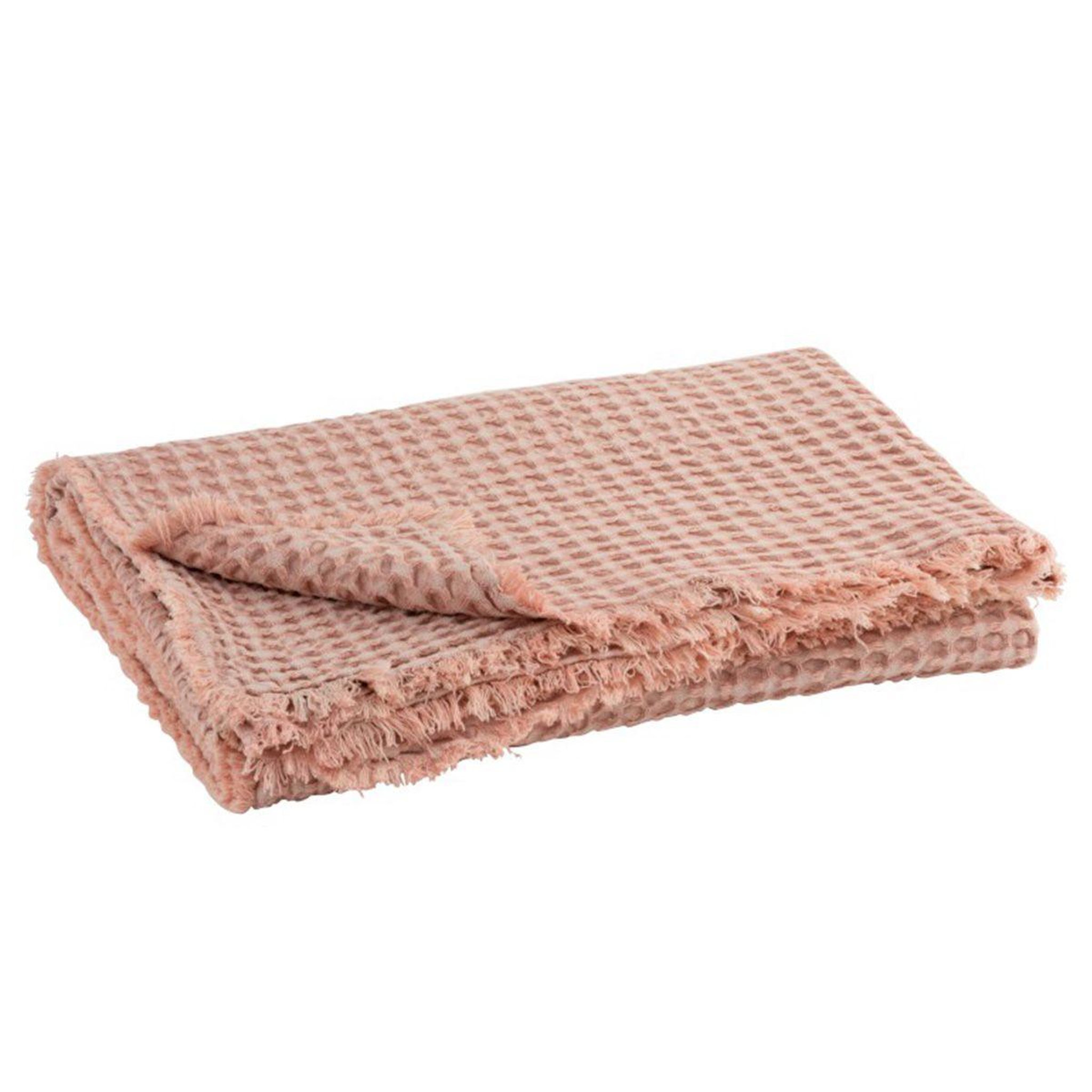 Voir la diapositive 1 : J-LINE Plaid déco  gaufré  130x170cm rose clair