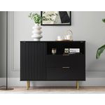 BEST MOBILIER Monica - buffet - noir - 107 cm. Coloris disponibles : Noir