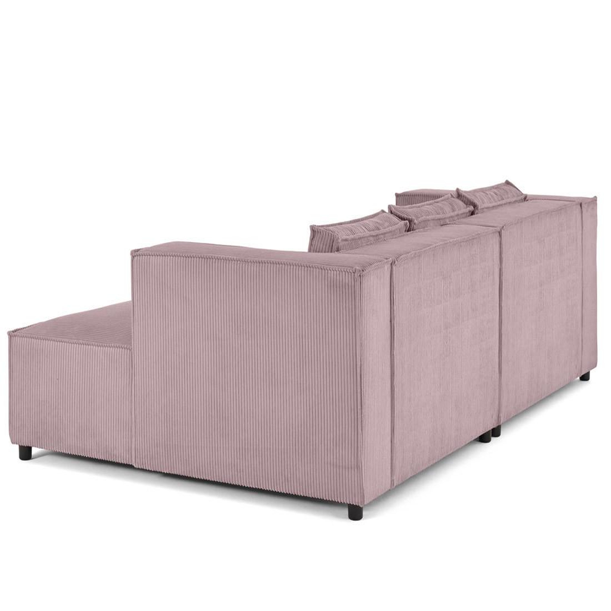 Voir la diapositive 6 : LISA DESIGN Stella - canapé droit 3 places avec double méridienne - assise profonde - en velours côtelé