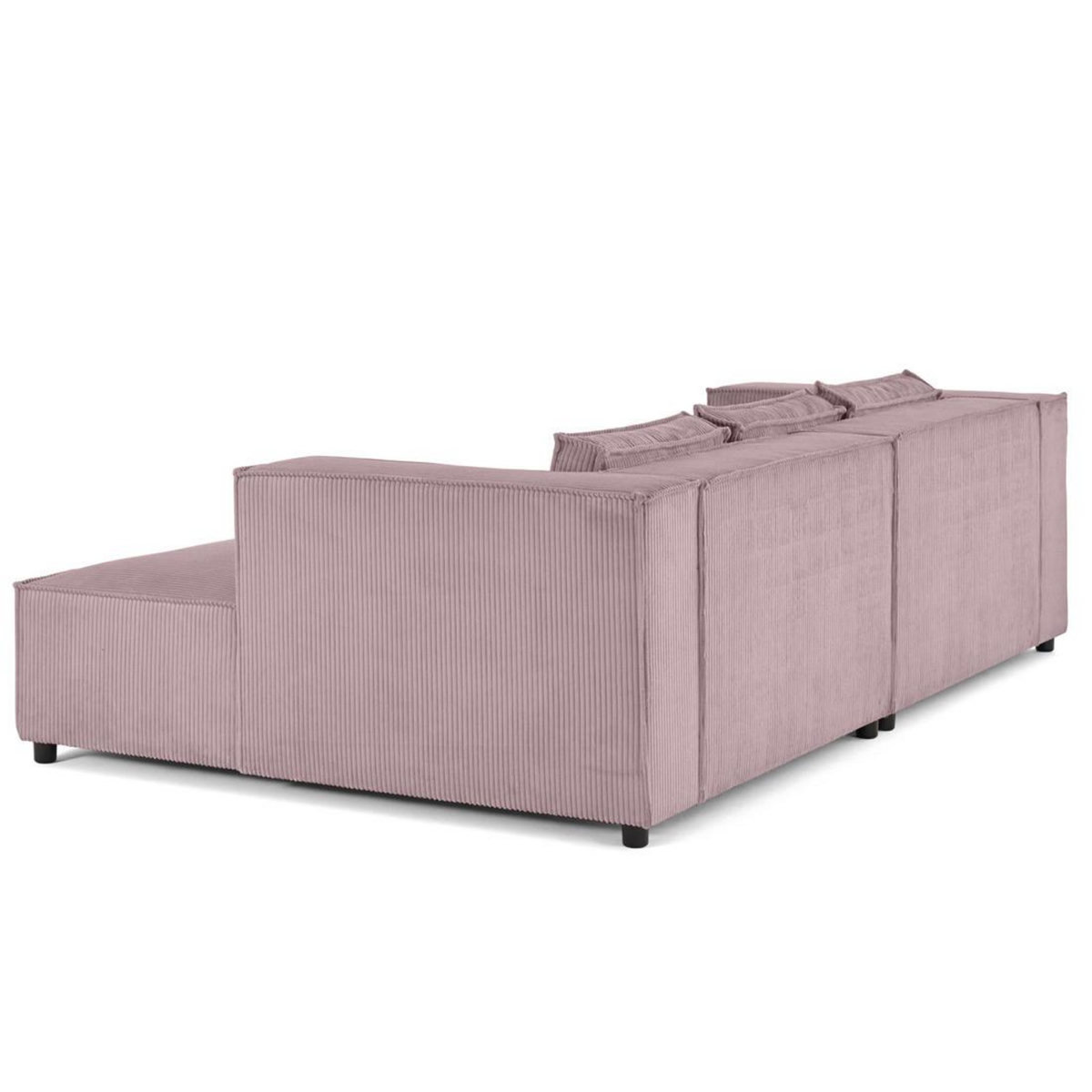 LISA DESIGN Stella - canapé droit 3 places avec double méridienne - assise profonde - en velours côtelé