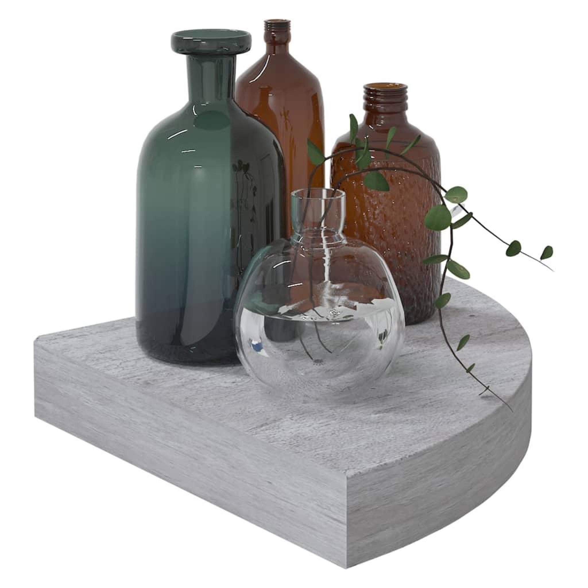 Voir la diapositive 3 : VIDAXL Etagere d'angle murale Gris beton 25x25x3,8 cm MDF