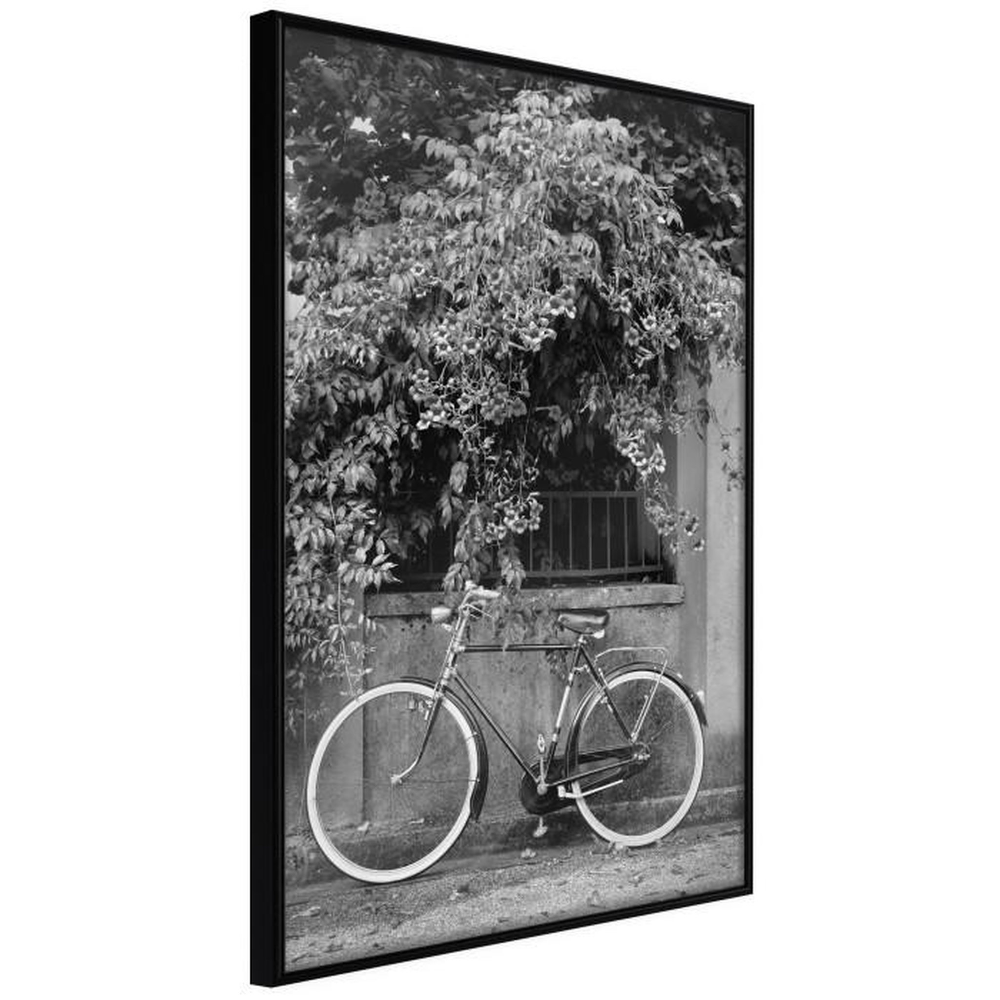 Paris Prix Affiche Murale Encadrée  Bicycle with White Tires. Coloris disponibles : Noir, Jaune