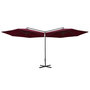 Voir la diapositive 3 : VIDAXL Parasol de jardin double et mat en acier Rouge bordeaux 600 cm