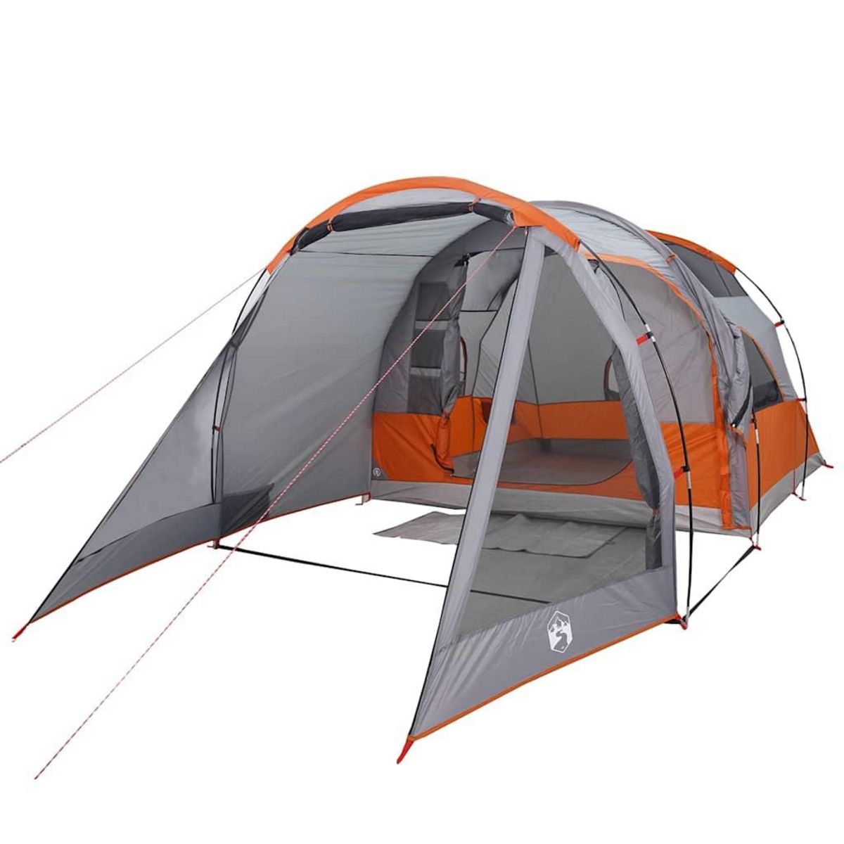 VIDAXL Tente de camping tunnel 4 personnes gris impermeable