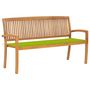 Voir la diapositive 1 : VIDAXL Banc de jardin empilable et coussin 159 cm Bois de teck massif