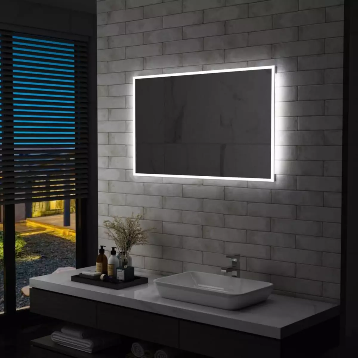 VIDAXL Miroir mural a LED pour salle de bains 100x60 cm