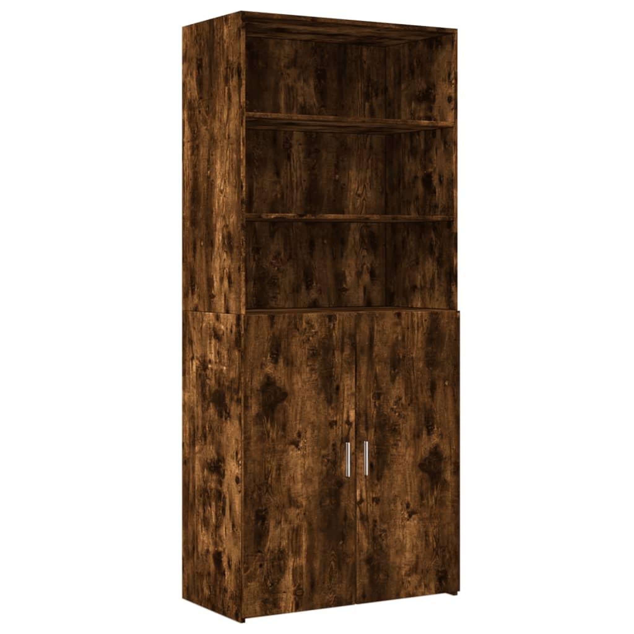 Voir la diapositive 2 : VIDAXL Buffet haut chene fume 80x42,5x185 cm bois d'ingenierie