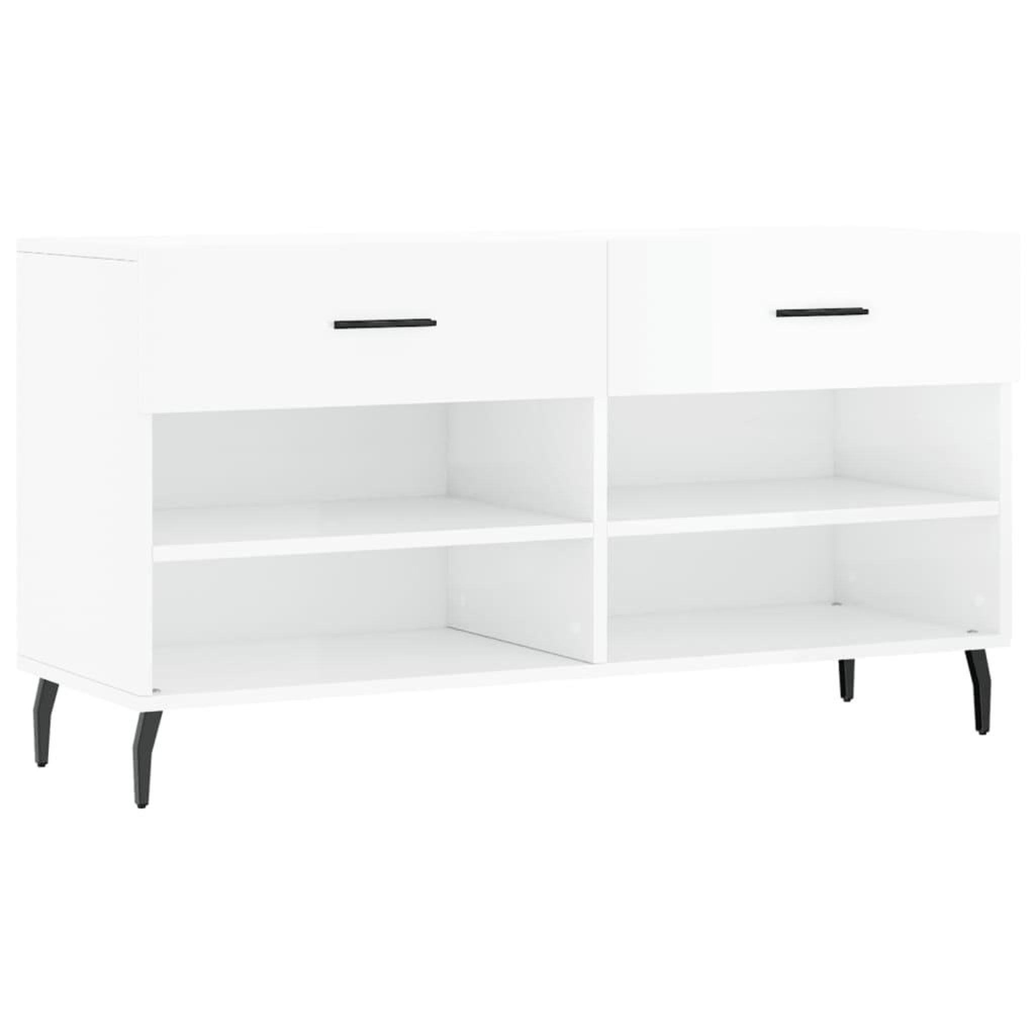 Voir la diapositive 2 : VIDAXL Banc a chaussures blanc brillant 102x35x55 cm bois d'ingenierie
