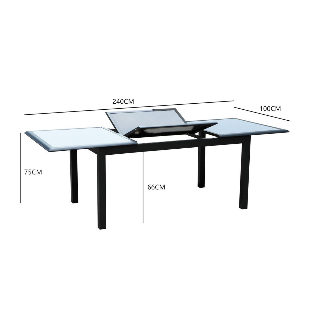 CONCEPT USINE Table extensible de jardin aluminium 6 à 12 places RAVENNE