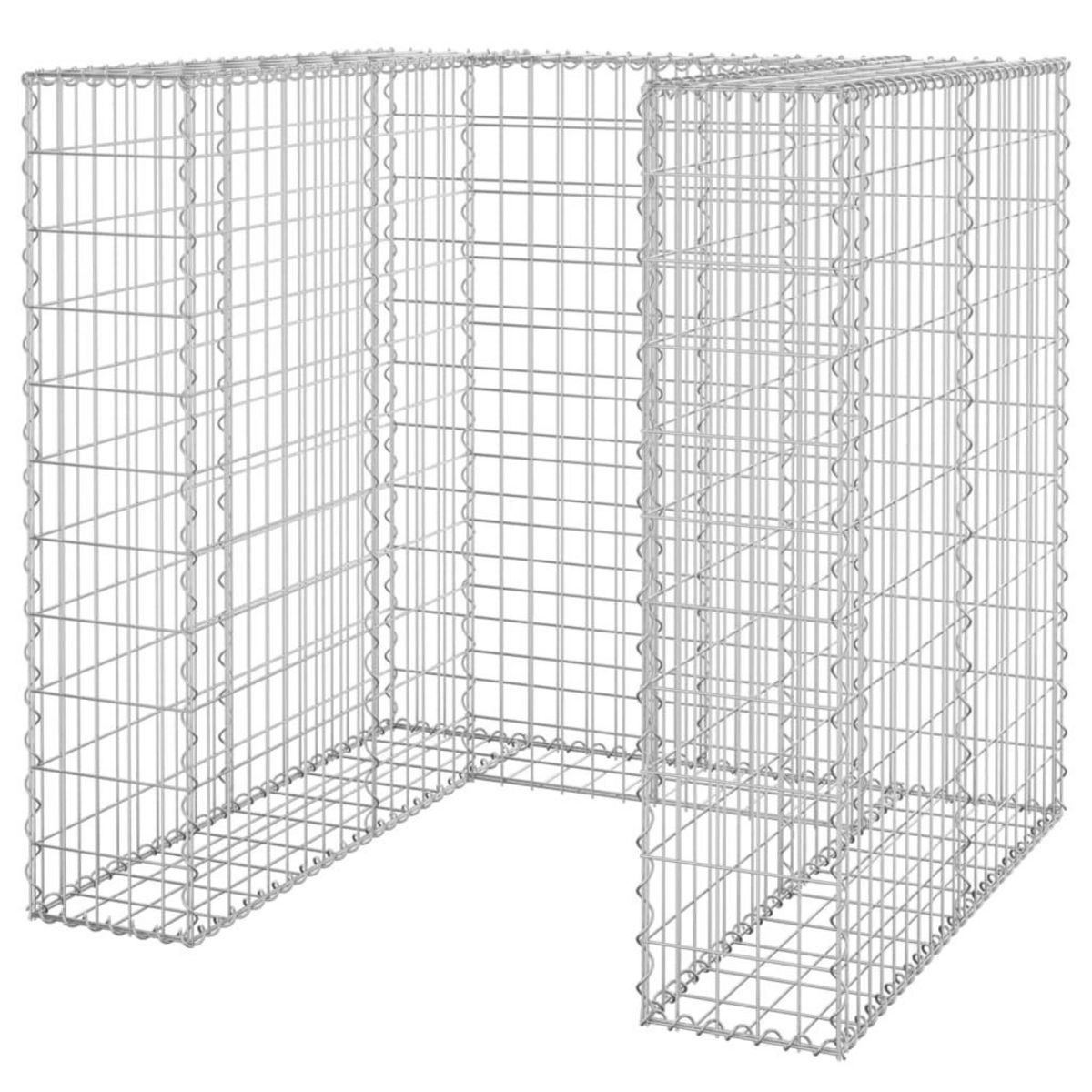 VIDAXL Mur en gabion pour poubelle Acier galvanise 110x100x110 cm