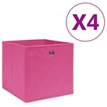 VIDAXL Boîtes de rangement 4 pcs Tissu intisse 28x28x28 cm Rose