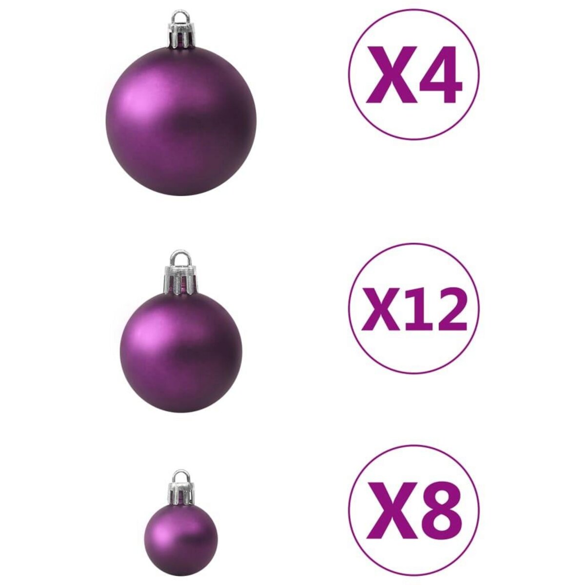 VIDAXL Ensemble de boules de Noël 100 pcs Violet