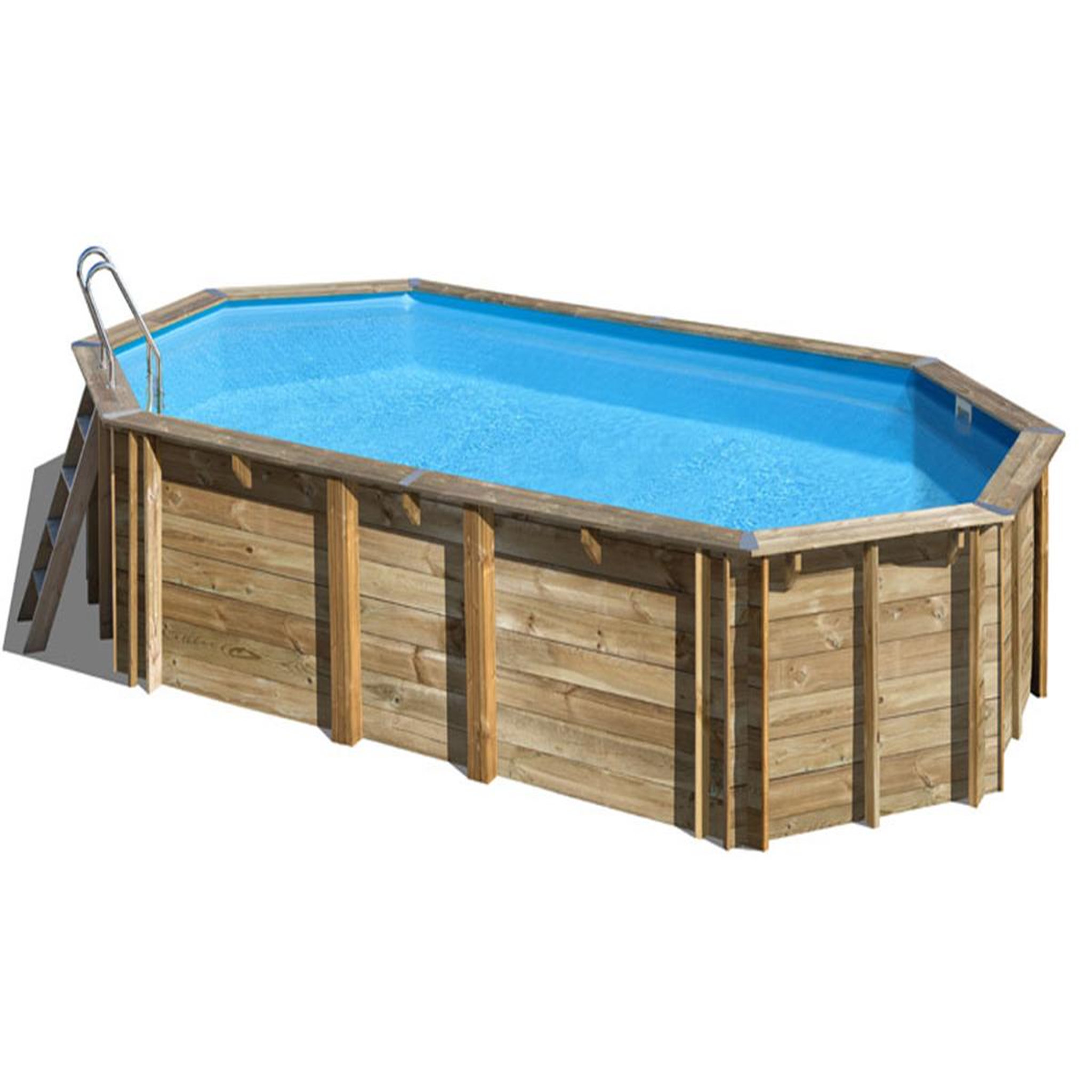 GRE Piscine bois Orange 7,55 x 4,56 x 1,46 m - Gré