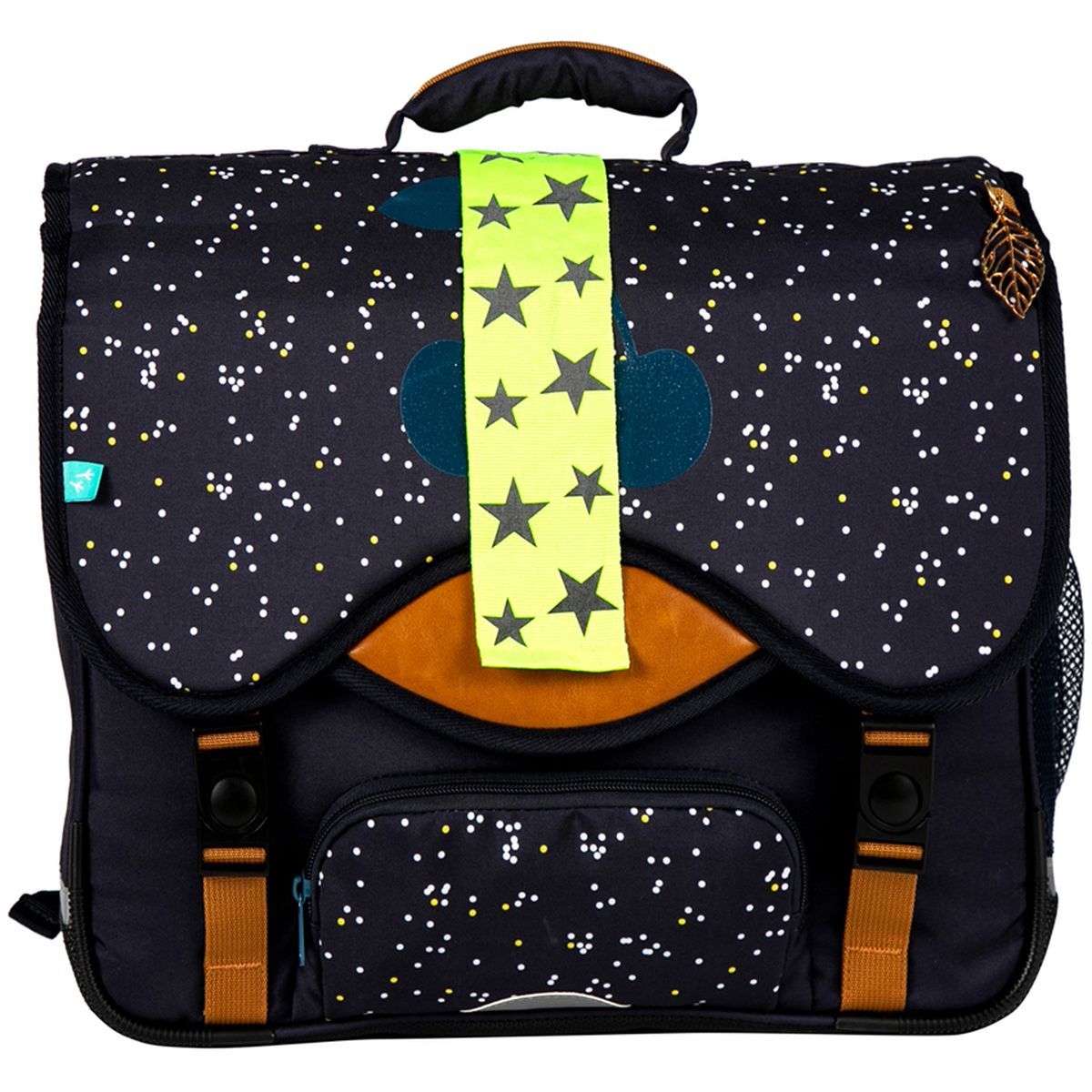 AUCHAN Cartable 41 cm CM1/CM2 noir Simply Dots