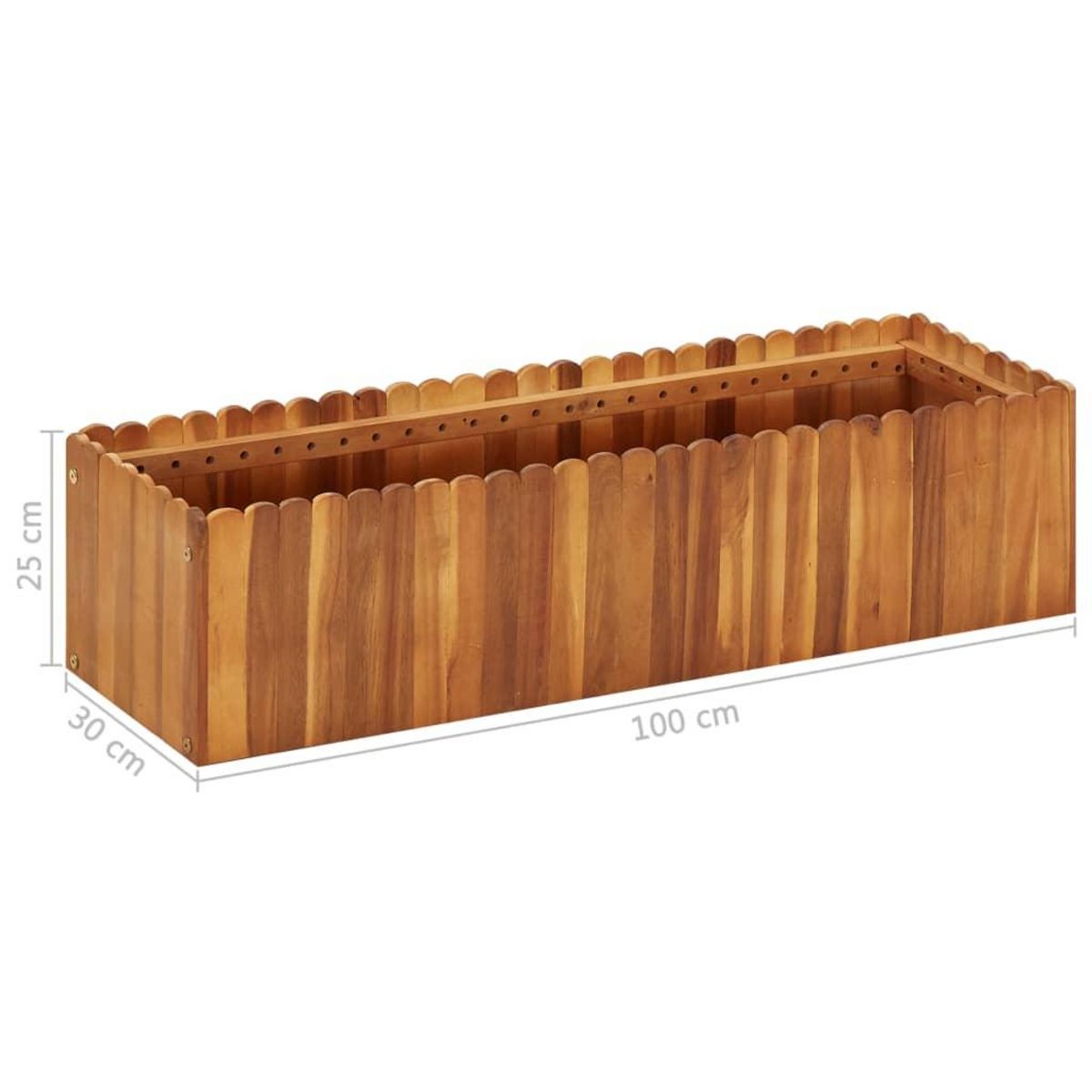VIDAXL Lit sureleve de jardin 100x30x25 cm Bois massif d'acacia