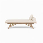 Rendez vous déco Banquette de jardin en bambou avec matelas blanc-Vadella