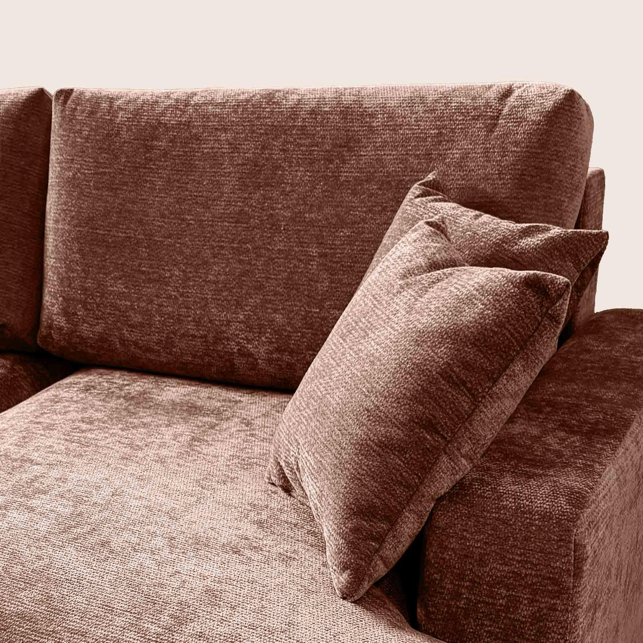 Voir la diapositive 6 : BEST MOBILIER Pivoine - canapé d'angle ouvert droit 4 places convertible avec coffre en tissu texturé