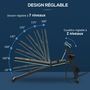 Voir la diapositive 5 : HOMCOM Banc de musculation pliable inclinable réglable sangles élastiques + support haltères inclus acier noir bleu