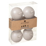 COMPTOIR DE LA BOUGIE Lot de 6 Bougies Flottantes  Basic  4cm Taupe