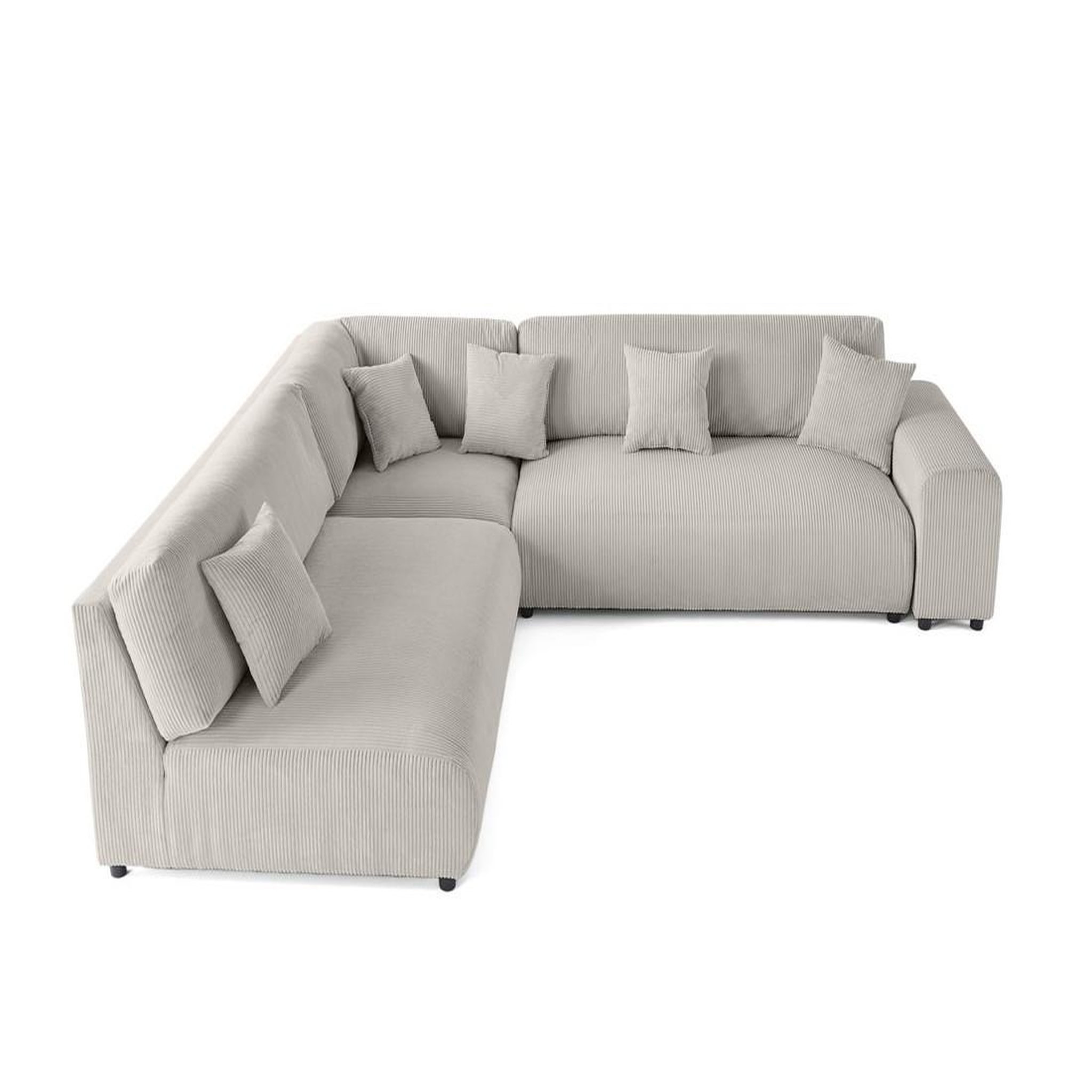 Voir la diapositive 1 : BEST MOBILIER Garance - canapé modulable d'angle gauche - 6 places - en velours côtelé