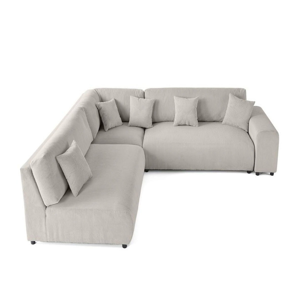 LISA DESIGN Garance - canapé modulable d'angle gauche - 6 places - en velours côtelé