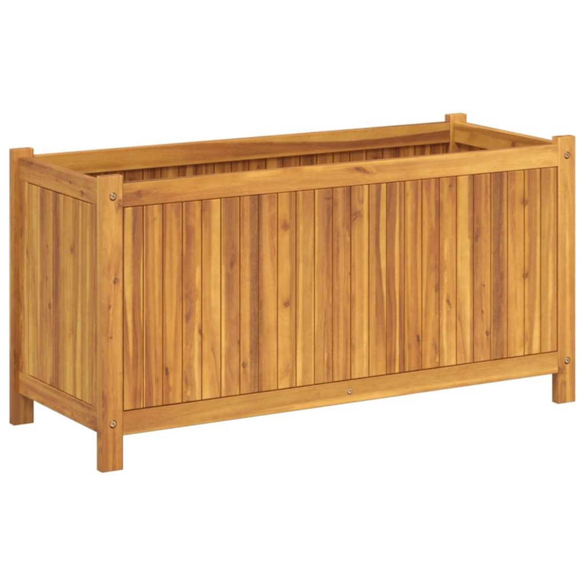 VIDAXL Jardiniere avec doublure 99,5x38x50 cm bois massif d'acacia