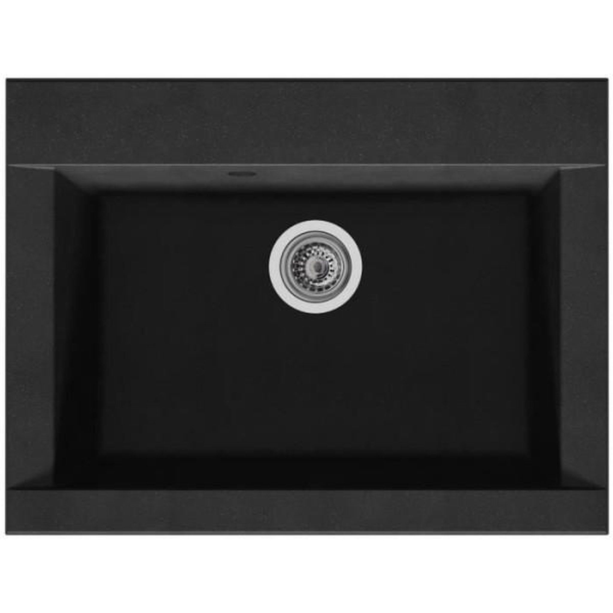 STRADOUR STRADOUR Evier cuisine a encastrer 1 bac sans égouttoir Hexo - Résine - 66 x 50 cm - Noir