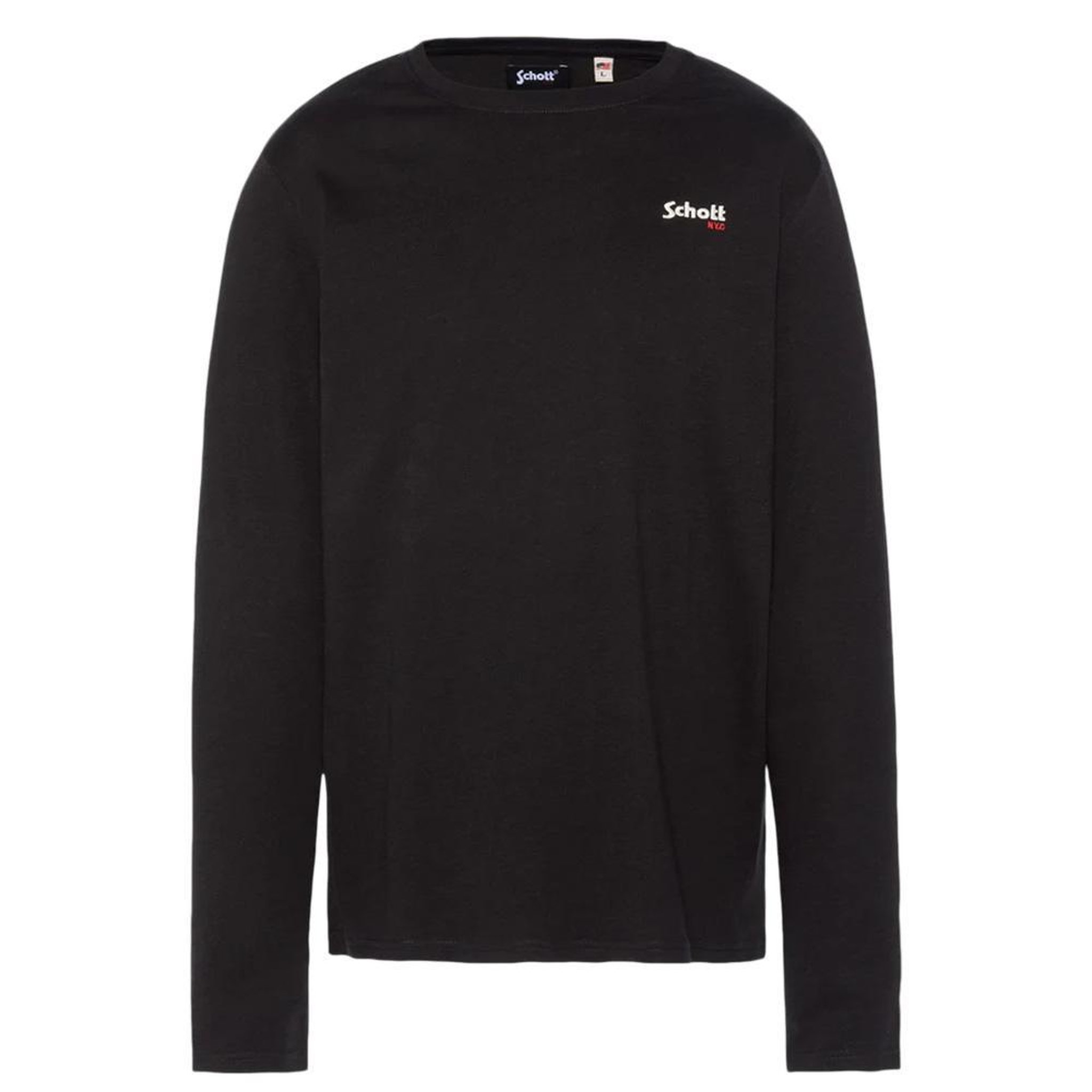 Schott T-shirt Noir Homme Schott BRODEDML. Coloris disponibles : Noir