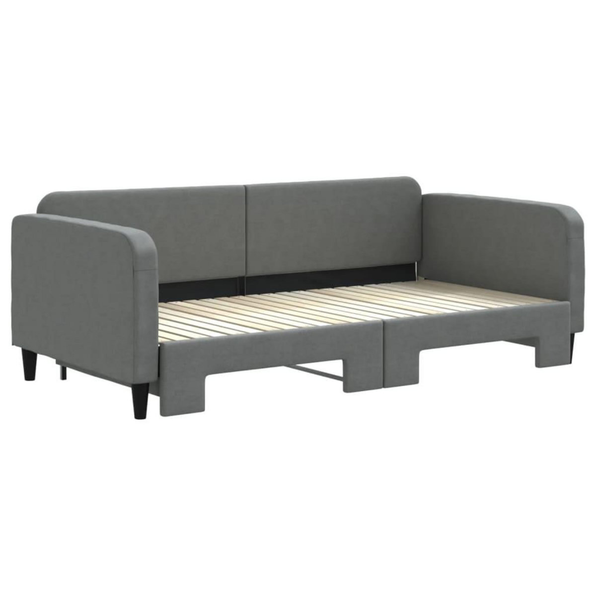 VIDAXL Lit de jour avec gigogne sans matelas gris fonce 100x200 cm