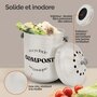 Voir la diapositive 3 : LINXOR Composteur, bac, poubelle à compost de cuisine 5L rond en Inox - Beige