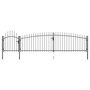 Voir la diapositive 1 : VIDAXL Portail de cloture de jardin avec dessus en lance 5x1,5 m Noir