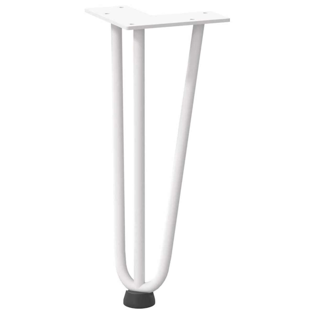 VIDAXL Pieds de table en forme d'epingle a cheveux 4 pcs blanc 30 cm