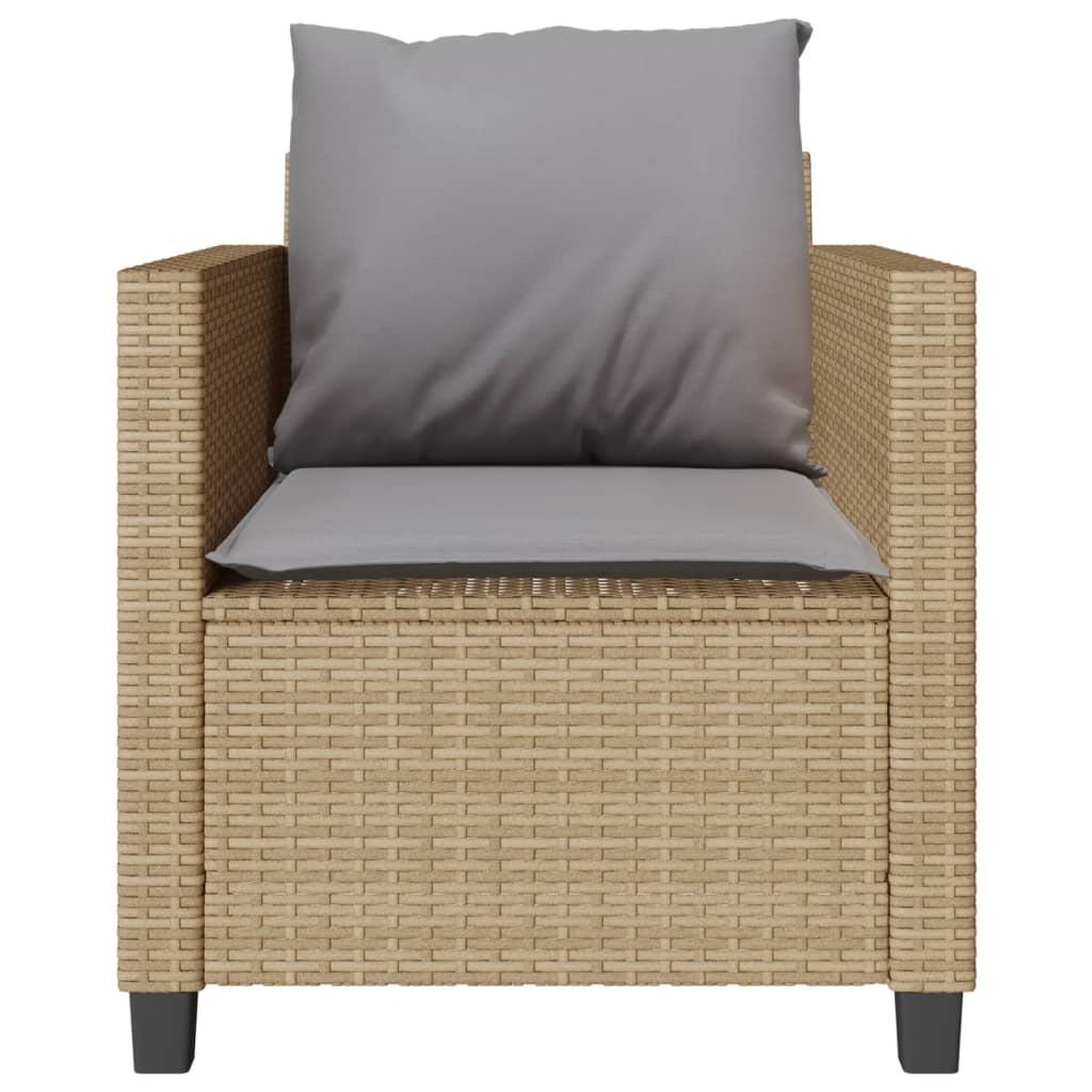 Voir la diapositive 5 : VIDAXL Ensemble de bistro 3 pcs avec coussins beige resine tressee