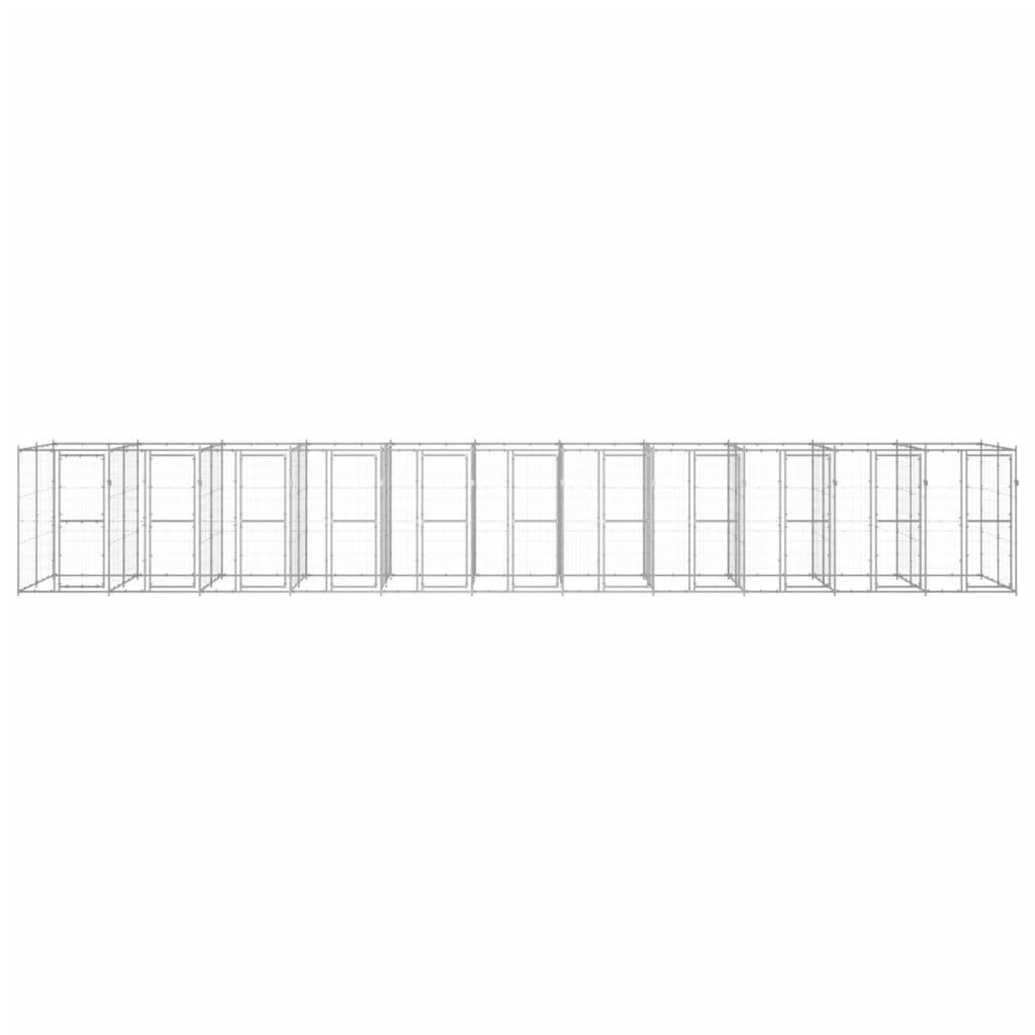 Voir la diapositive 2 : VIDAXL Chenil exterieur Acier galvanise 26,62 m²