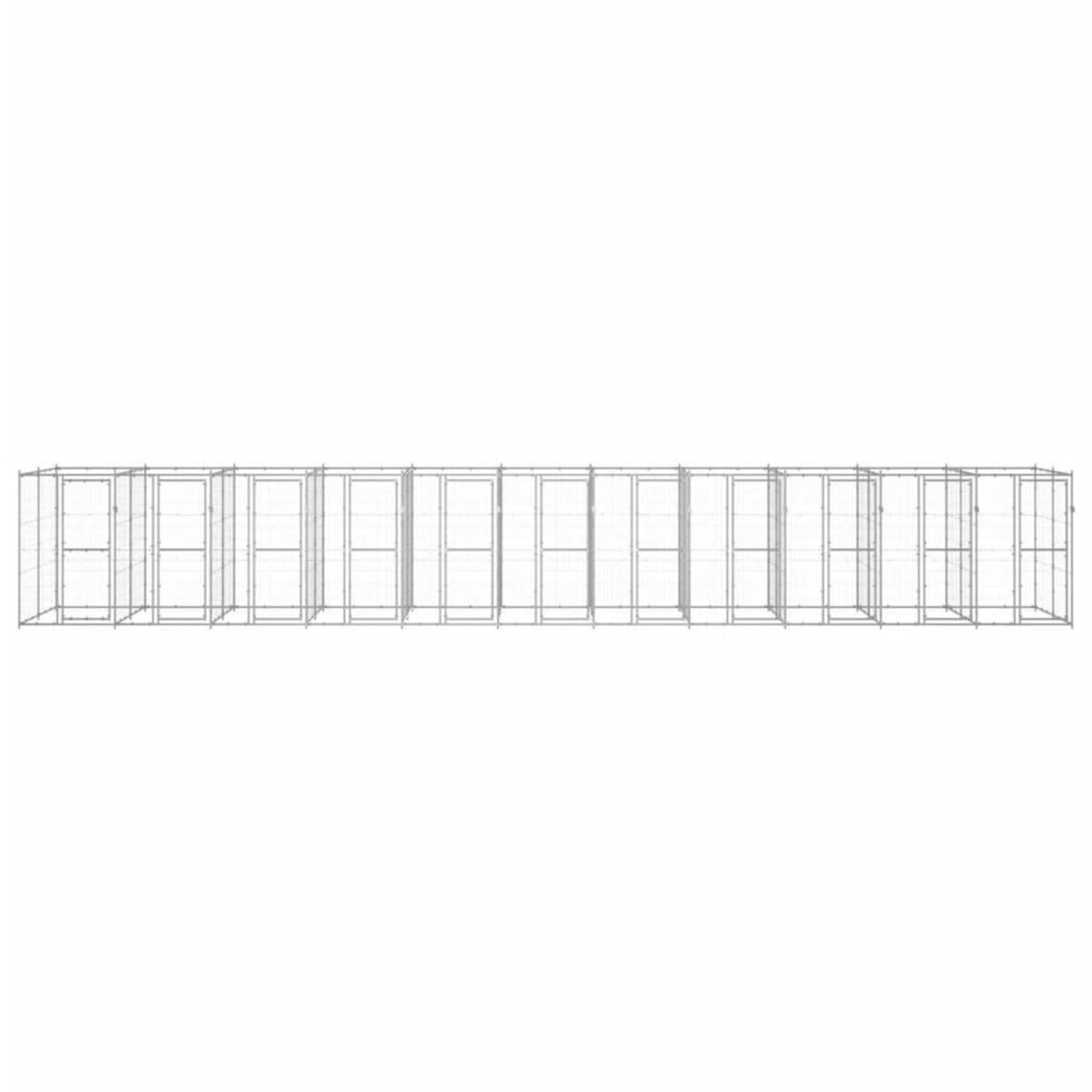 VIDAXL Chenil exterieur Acier galvanise 26,62 m²