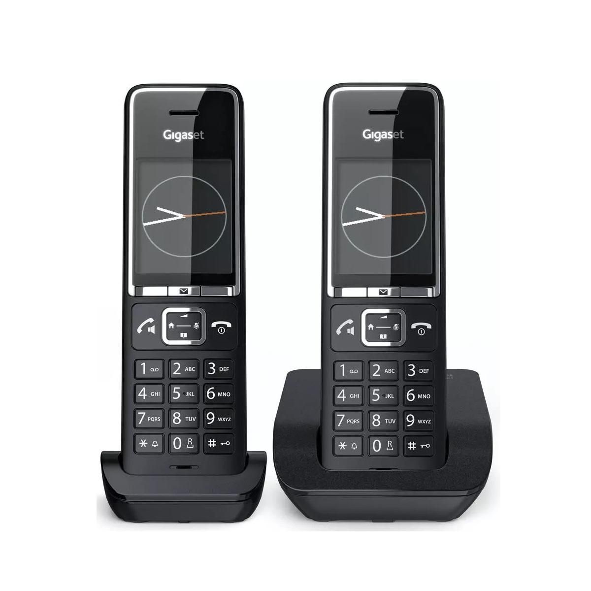 GIGASET Téléphone sans fil duo dect noir avec répondeur - COMFORT550-DUO-BLACK