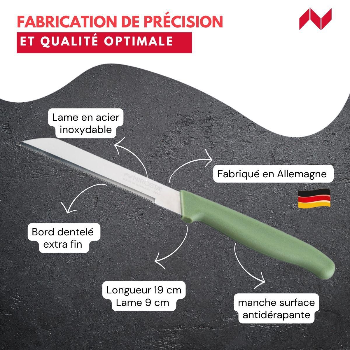 NIROSTA Couteau à légumes 19 cm Nirosta Elemental