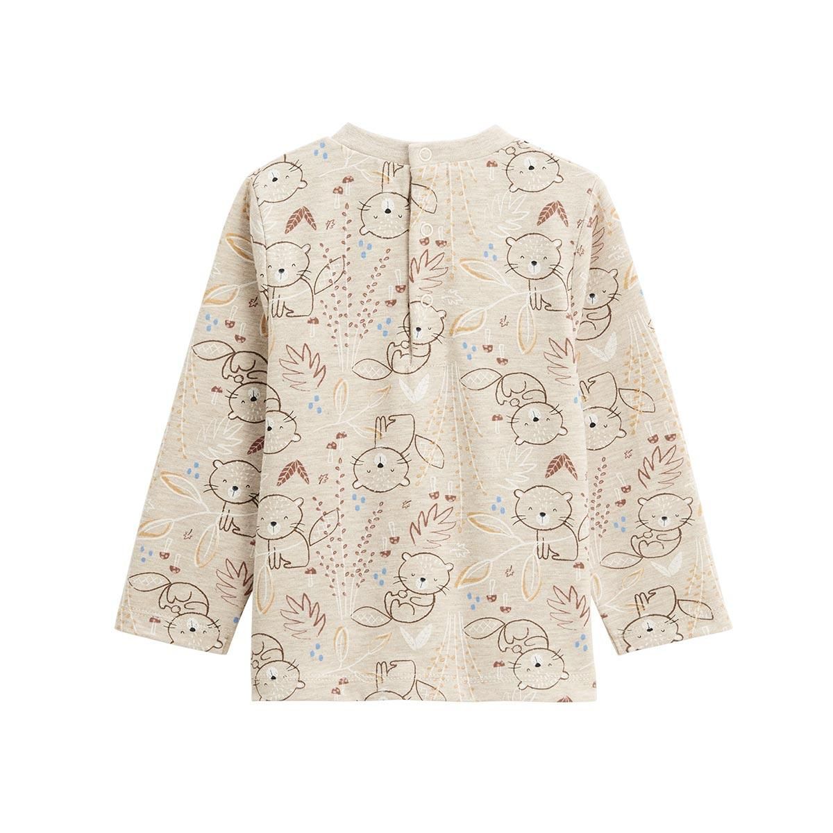 Petit Béguin Ensemble salopette bébé en sherpa et t-shirt Cracotte