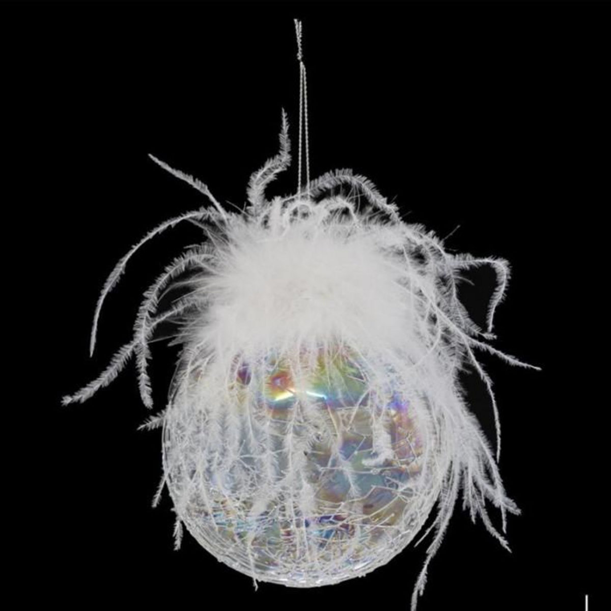 FEERIC LIGHT & CHRISTMAS Boule de Noël en Verre  Légende d'Hiver  10cm Blanc