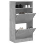 Voir la diapositive 1 : VIDAXL Armoire à chaussures gris béton 60x34x116 cm bois d ingénierie