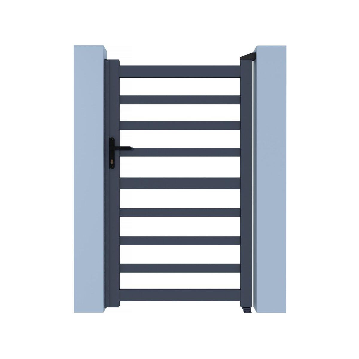 Habitat et Jardin Portillon aluminium ajouré  Marius  - 100 x 120 cm  - Gris