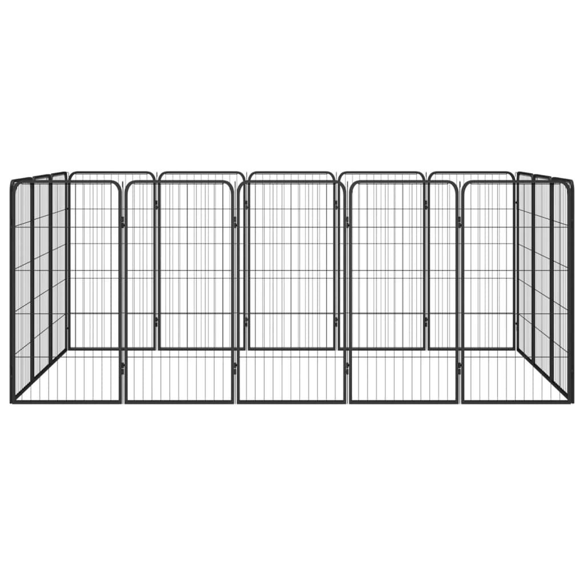 Voir la diapositive 2 : VIDAXL Parc pour chien 16panneaux Noir 50x100cm Acier enduit de poudre