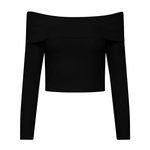Pieces T-Shirt Manches Longues Noir Femme Pieces Lenda. Coloris disponibles : Noir