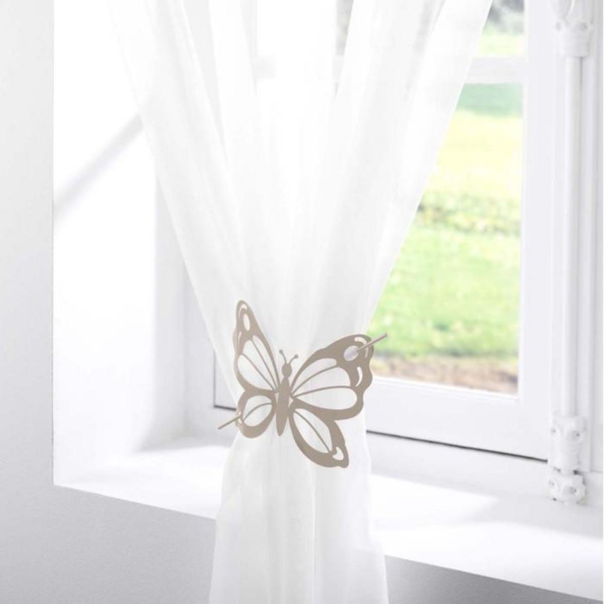 Paris Prix Embrasse de Rideau Broche  Farfalina  16cm Taupe