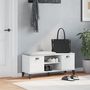 Voir la diapositive 3 : VIDAXL Banc a chaussures VIKEN blanc 106x35x45 cm bois massif de pin