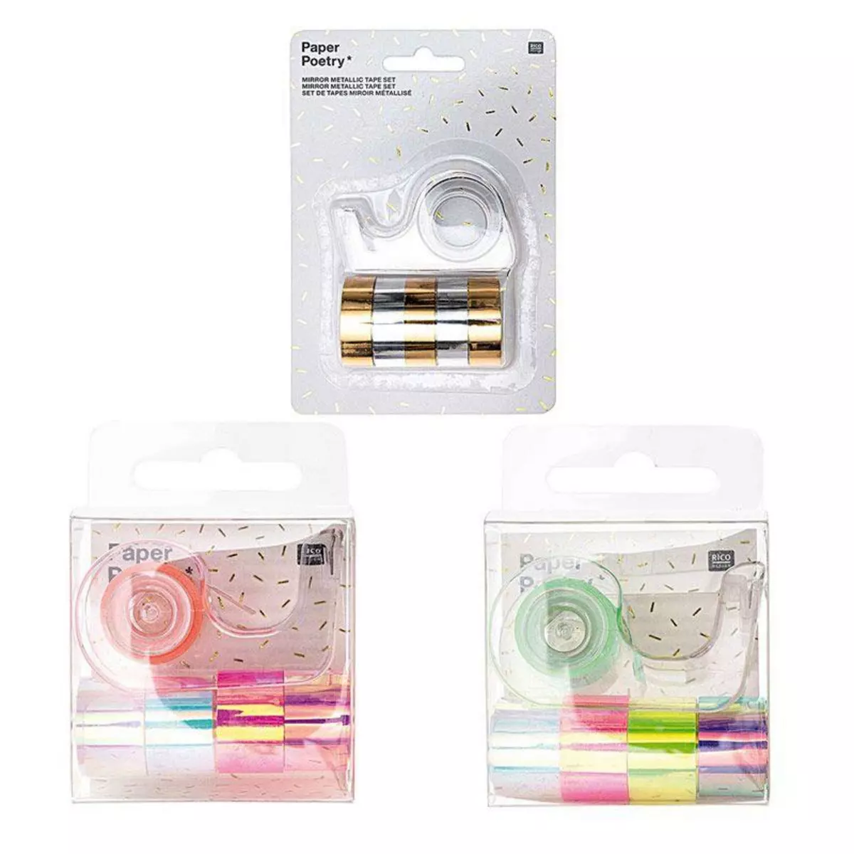RICO DESIGN 15 mini masking tapes iridescents 1,2 x 1,8 m